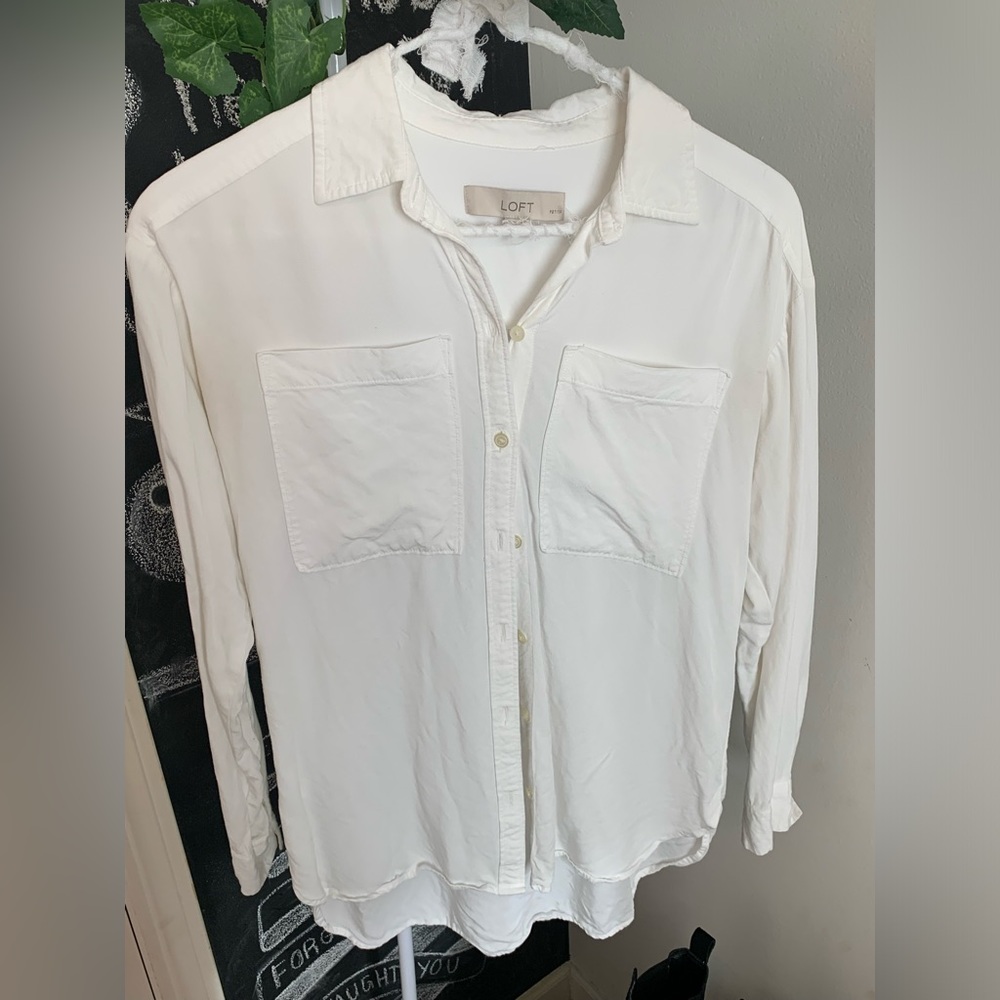 Loft white soft button down. Size SXP